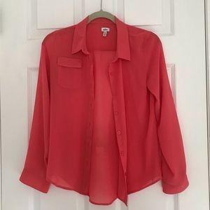 RUUM Sheer Peach Button Down